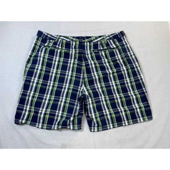 Croft & Barrow Shorts 42 Mens Plaid Blue Green White Chino Golf Boating - Picture 13 of 16
